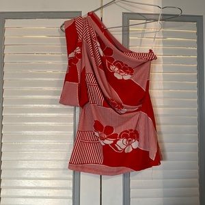 Eva Franco Red and White Floral Top